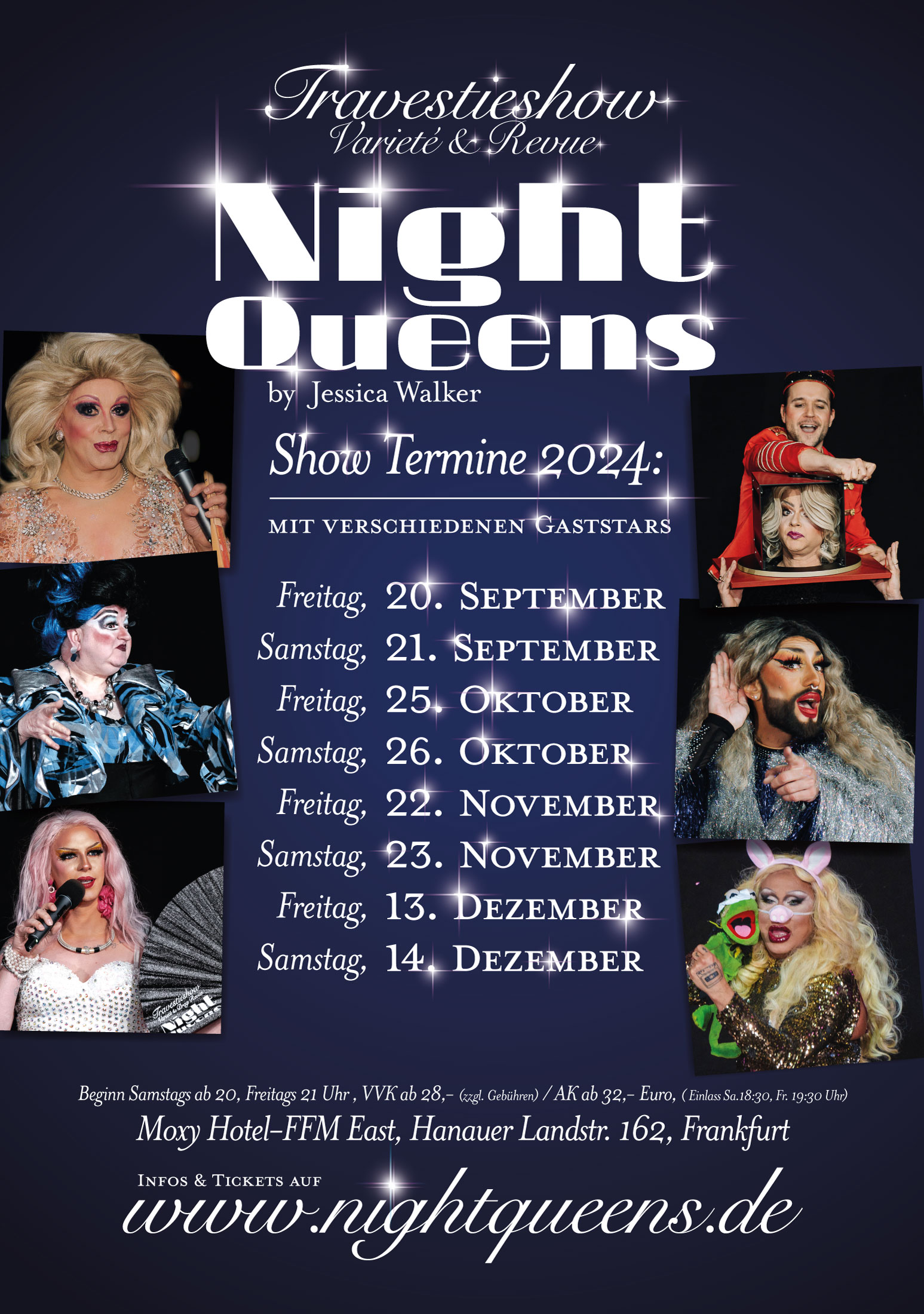 Night Queens Travestie Show Variete Drag Revue Termin Karten Ticket festival event frankfurt Jungesellenabschied Junggesellinnen JGA